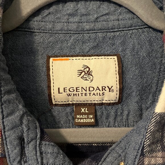 Blue Legendary Whitetails Plaid Flannel - Picture 5 of 9
